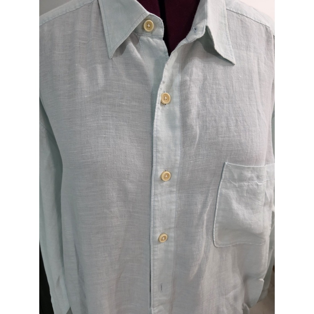 Tommy Bahama Relax 2X 100% Linen Shirt Light Blue Big Tall Long Sleeve Button Up - Picture 2 of 8